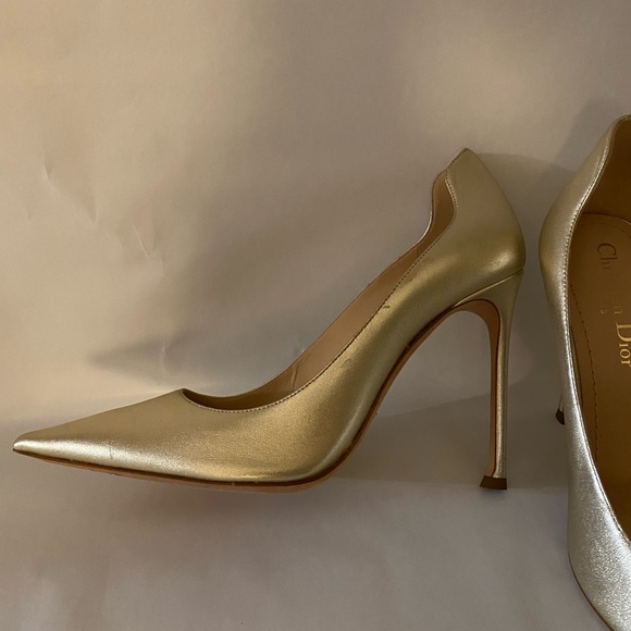 DIOR Metallic Lambskin Pointed Toe D-Moi Pumps 40 NEW - Picture 14 of 17